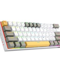 Redragon K530 Draconic RGB Pro 60% Wireless 2.4GHz / Bluetooth / Wired 3-Mode 61 Keys Compact Mechanical Gaming Keyboard – Brown Switches (Model K530-YL&WT&GY-RGB-PRO)