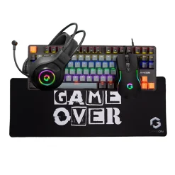 GAMEON VIPER XI All-In-One Gaming Bundle – Mechanical Keyboard, Headset, Mouse & Mousepad with RGB Lighting Effects, 3600 DPI, Immersive Sound, Ergonomic Design (Model GO-VIPER-XI)
