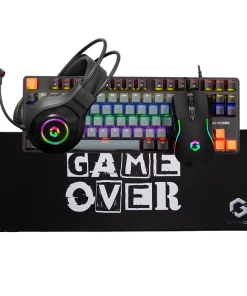 GAMEON VIPER XI All-In-One Gaming Bundle – Mechanical Keyboard, Headset, Mouse & Mousepad with RGB Lighting Effects, 3600 DPI, Immersive Sound, Ergonomic Design (Model GO-VIPER-XI)