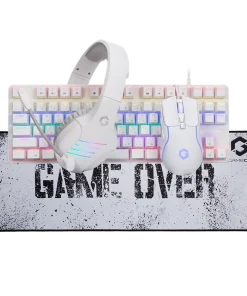 GAMEON VIPER XA All-In-One Arctic Series Gaming Bundle – Mechanical Keyboard, Headset, Mouse & Mousepad with RGB Lighting Effects, Blue Switches, 7200 DPI, Immersive Sound, Ergonomic Design (Model GO-VIPER-XA)