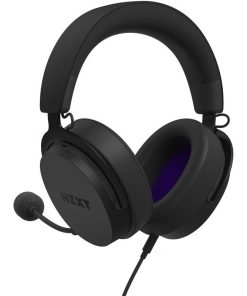 NZXT Relay Wired PC Gaming Headset – 40mm Drivers, Hi-Res Audio Certified, DTS Headphone, 7.1 Surround Sound, Lightweight & Comfortable Design, Detachable Microphone, Black (Model AP-WCB40-B2)