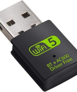 600Mbps USB WiFi Bluetooth Adapter – Dual Band 2.4/5.8GHz, Wireless External Receiver, RTL8821CU WiFi Dongle for PC/Laptop/Desktop