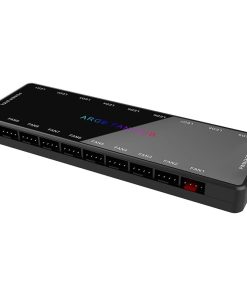 1-to-9 PWM & ARGB Fan HUB Splitter – 4 Pin PWM, 3 Pin Addressable RGB Adapter, SATA Interface Concentrator for Desktop PC