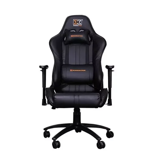 Xigmatek Chicane Gaming Chair – Matte Black, 2D Armrests, Butterfly Mechanism, Class 4 Gas Lift, 65mm Casters, Headrest & Lumbar Pillow (Model EN42432)