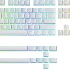 Glorious Aura V2 PBT Pudding Keycaps for Mechanical Keyboards – 145-Key Layout, ANSI (US), ISO Compatible, RGB Compatible, Supports Full Size, TKL, 75%, 60% Layout, White | GLO-KC-AURA2-W