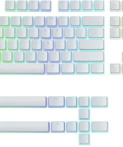 Glorious Aura V2 PBT Pudding Keycaps for Mechanical Keyboards – 145-Key Layout, ANSI (US), ISO Compatible, RGB Compatible, Supports Full Size, TKL, 75%, 60% Layout, White | GLO-KC-AURA2-W