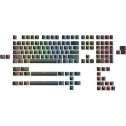 Glorious Aura V2 PBT Pudding Keycaps for Mechanical Keyboards – 145-Key Layout, ANSI (US), ISO Compatible, RGB Compatible, Supports Full Size, TKL, 75%, 60% Layout, Black | GLO-KC-AURA2-B
