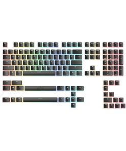 Glorious Aura V2 PBT Pudding Keycaps for Mechanical Keyboards – 145-Key Layout, ANSI (US), ISO Compatible, RGB Compatible, Supports Full Size, TKL, 75%, 60% Layout, Black | GLO-KC-AURA2-B
