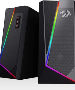 Redragon GS520 Anvil RGB Desktop Speakers, 2.0 Channel PC Stereo with 6 Colorful LED Modes, Enhanced Sound, Easy-Access Volume Control, USB Powered with 3.5mm Cable