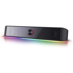 Redragon GS560 Adiemus RGB Desktop Soundbar, 2.0 Channel PC Speaker with Dynamic Lighting Bar, Touch-Control Backlit, Volume Knob, USB Powered with 3.5mm Cable