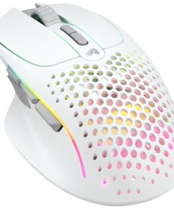 Glorious white Model I 2 Wireless Gaming Mouse ergonomic grip in Bahrain setup