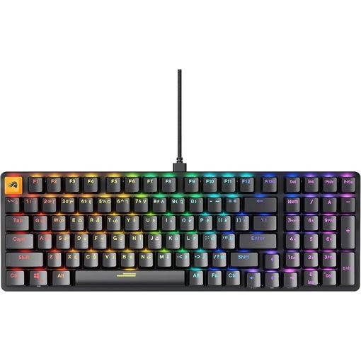 Glorious GMMK 2 96% Arabic & English RGB Gaming Keyboard – TKL Hot Swappable Mechanical Keyboard, Linear Switches, Wired, Full-Size Keyboard, Black RGB Keyboard