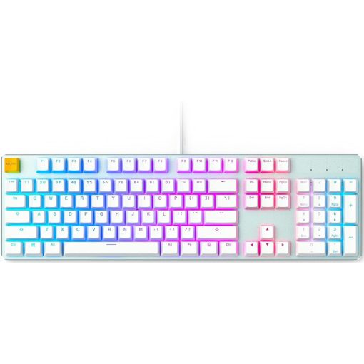 Glorious GMMK White Ice Edition RGB Modular Mechanical Gaming Keyboard – Gateron Brown Switches, White | GLO-GMMK-FS-BRN-W