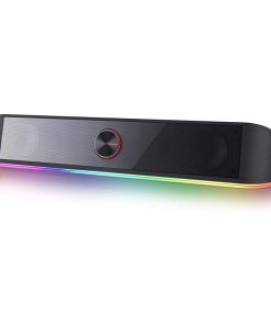 Twisted Minds RGB 2.0 Desktop Soundbar, 2.0 Channel Computer Speaker with Dynamic Lighting Bar, Audio-Light Sync/Display, Touch-Control Backlit with Volume Knob, USB Powered w/ 3.5mm Cable