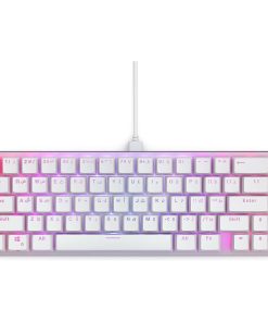 Glorious GMMK 2 TKL Wired Mechanical Keyboard – 65% Layout, Fox Linear Switches, Hot Swappable, CNC Aluminum Top Frame, Dynamic RGB LED Backlighting, Arabic Layout, USB-C Connectivity, Sleek White Design | GLO-GMMK2-65-FOX-W-AR