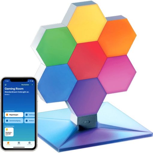 Lifesmart Cololight PLUS KIT – 7 Pack Starter Kit with Stand, WiFi Color Changing LED Lights, Apple/Siri/Alexa/Google Assistant Compatible, HomeKit Compatible, Music Sync, Flexible Design, 16 Million Colors, Energy Saving | LS167A7