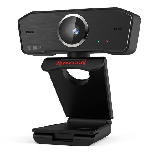 Redragon GW800 1080P PC Webcam with Built-in Dual Microphone, 360° Rotation, 2.0 USB Web Camera – 30 FPS for Online Courses, Video Conferencing & Streaming