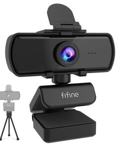 Fifine 2K Webcam 1440P – Computer Web Camera with Privacy Cover & Tripod, Plug & Play 4MP HD USB PC Webcam, Built-in Dual Mic for Streaming, Recording, Video Calling, High-Resolution Clarity
