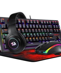 Redragon K552-BB Mechanical Gaming Keyboard and Mouse Combo, Large Mouse Pad, and PC Gaming Headset with Mic – 4 in 1 Bundle
