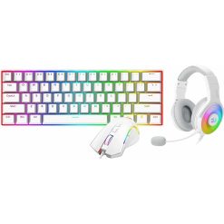 Redragon S129W 3 in 1 Gaming Keyboard, Mouse, and Headset Combo – White