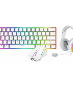 Redragon S129W 3 in 1 Gaming Keyboard, Mouse, and Headset Combo – White