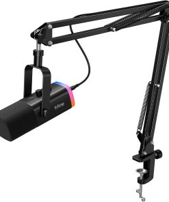FIFINE XLR/USB Gaming Microphone Set – Dynamic PC Mic for Streaming and Podcasting, RGB Mic Kit with Boom Arm Stand, Mute Button, Headphones Jack, for Recording Vocal and Voice-Over | AmpliGame AM8T