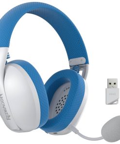Redragon IRE PRO H848 Wireless Gaming Headset, Lightweight, 7.1 Surround Sound, 40MM Drivers, Detachable Microphone, Multi-Platform for PC, PS5/4/3, Switch, Mobile – Blue