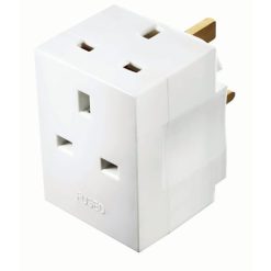 3-Pin 3-Way Socket Adaptor with Multiple Outputs