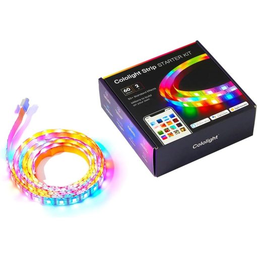 LifeSmart 60 LED/Meter Cololight Strip Advanced Starter Kit with Smart Home Integration, Customizable Length, and Multi-Color Capability