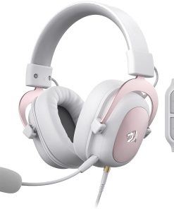 Redragon H510W Zeus 2 Wired Gaming Headset, High Definition Audio, Powerful Bass, White, with Microphone for PC, Mobile, PS4 – Virtual 7.1 Sound
