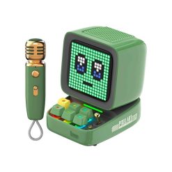 Divoom Ditoo-Mic Retro Pixel Art Portable Bluetooth Speaker with Microphone Karaoke Function - Green