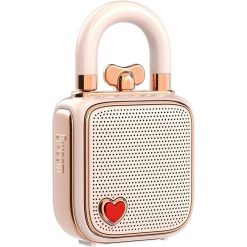 Divoom Lovelock Portable Bluetooth Speaker - 32mm Speaker Size, 5W Full-Range Driver, Bluetooth 5.0 Connectivity, Hands-Free Calling, 700 mAh Battery Capacity, Pink | 90100058212