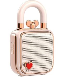 Divoom Lovelock Portable Bluetooth Speaker - 32mm Speaker Size, 5W Full-Range Driver, Bluetooth 5.0 Connectivity, Hands-Free Calling, 700 mAh Battery Capacity, Pink | 90100058212