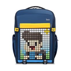 Divoom Pixel Backpack Small - Blue, 90100058191 | Customizable LED Display, Waterproof, Multiple Pockets, Soft Rubber Grip Handle