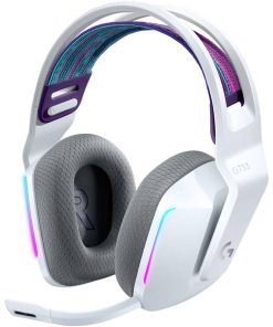 Logitech G733 LIGHTSPEED Wireless Gaming Headset – Suspension Headband, LIGHTSYNC RGB, Blue VO!CE Mic Technology, PRO-G Audio Drivers – White