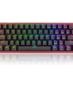 Redragon K617 Fizz 60% Wired RGB Gaming Keyboard - 61 Keys Compact Mechanical Keyboard with Linear Red Switch, Pro Driver/Software Supported, Black