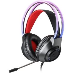 Redragon H231 Scream Wired Gaming Headset – Stereo Surround Sound, 40mm Drivers, Leather Foam Ear Pads, Noise-Canceling Microphone, Multi-Platform Compatible for PC, PS4/5, NS, Xbox One – Black