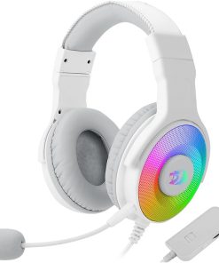 Redragon Pandora 2 H350W RGB White Gaming Headphones – High Definition Audio, Powerful Bass, Removable Microphone, Large Earpads, Compatible with PC, PS4, Xbox One, NS
