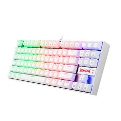 Redragon K552W-RGB 60% Mechanical Gaming Keyboard – Compact 87-Key, USB Wired, Cherry MX Blue Equivalent Switches, White RGB Backlit for Windows PC Gamers