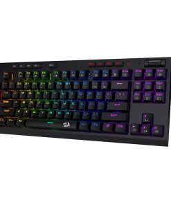 Redragon K596 Vishnu 2.4G Wireless/Wired RGB 87 Keys TKL Compact Mechanical Gaming Keyboard – 2400mAh Battery, 10 Built-in Macro Keys, Wrist Rest, 10 Hours Playtime, Red Switches