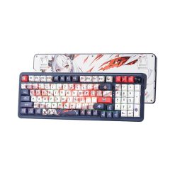 Redragon K686 PRO 98 Keys Wireless Gasket RGB Gaming Keyboard – 3-Mode, Win/Mac Mechanical, 5-Layer Noise Dampening, Dedicated Knob Control, Hot-Swap Linear Red Switch – Blue Himmel Color