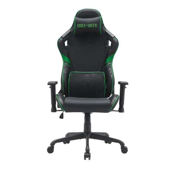 GAMEON Call of Duty (COD) Gaming Chair with 4D Adjustable Armrests & Metal Base, Green/Black – Ergonomic Comfort for Gamers – Model CODGB02