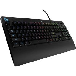 Logitech G213 Prodigy Gaming Keyboard – Vibrant RGB Lightsync Backlighting, Spill-Resistant Design, Customizable Key Layout, Dedicated Media Controls, QWERTY US International Layout, Black