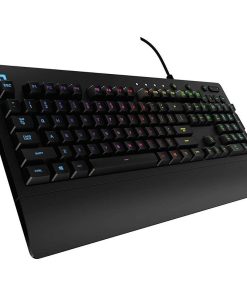 Logitech G213 Prodigy Gaming Keyboard – Vibrant RGB Lightsync Backlighting, Spill-Resistant Design, Customizable Key Layout, Dedicated Media Controls, QWERTY US International Layout, Black