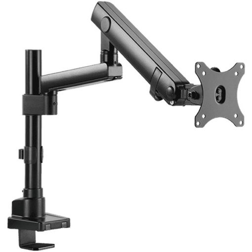 Twisted Minds Single Monitor Aluminum Slim Pole Mounted Spring Assisted Arm – Detachable VESA Plate Design, Smooth Arm Insertion (Model TM-20-C06P)