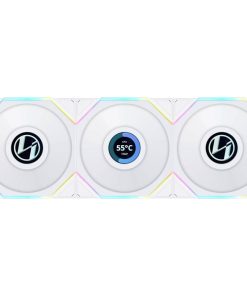 Lian Li UNI Fan TL LCD 120 – White, Triple Pack, Includes Controller (Model 12TLLCD3W.US)
