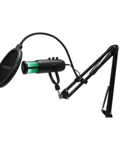 Twisted Minds W108 USB Microphone (With Stand) – Dynamic RGB Lighting, Sleek Black Design, Professional Sound Quality for Streamers and Gamers