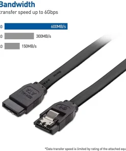 Alternative view of SATA Cable (6 Gbit/s) – Straight Data Cable with Locking Latch for HDD, SSD, CD, and DVD Drives