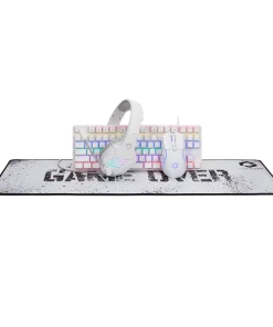 Alternative view of GAMEON VIPER XA All-In-One Arctic Series Gaming Bundle – Mechanical Keyboard, Headset, Mouse & Mousepad with RGB Lighting Effects, Blue Switches, 7200 DPI, Immersive Sound, Ergonomic Design (Model GO-VIPER-XA)