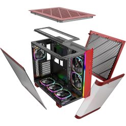 Montech King 95 Red with Tempered Glass Panels